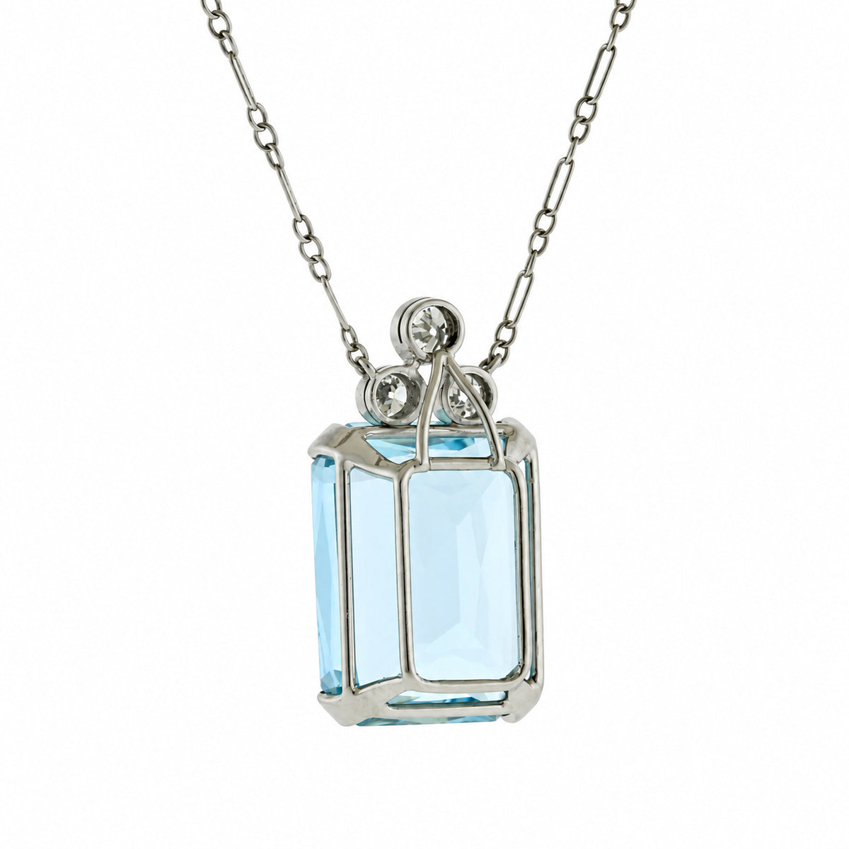 Aquamarine and Diamond Pendent Necklace