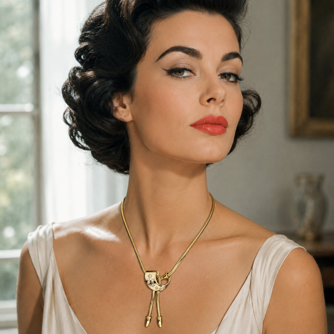 1950 Retro- Modern gold Tassel Necklace