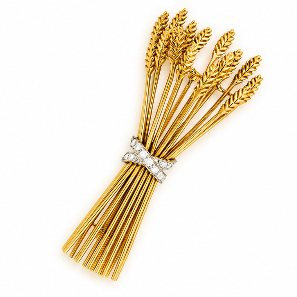 Tiffany & Co Diamond Wheat Brooch