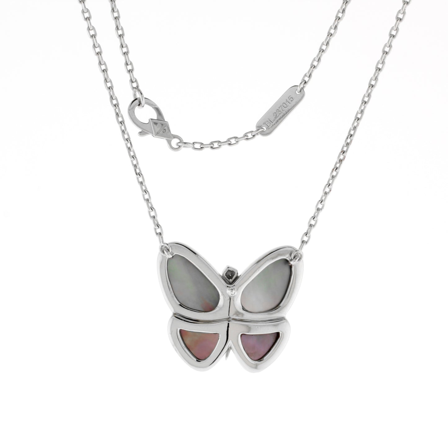 Van Cleef & Arpels Grey Mother of Pearl Butterfly Necklace