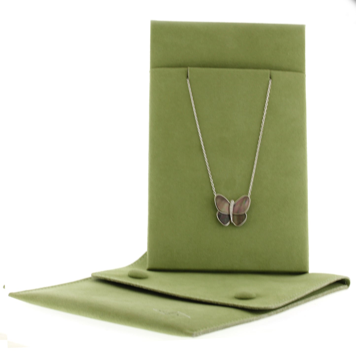 Van Cleef & Arpels Grey Mother of Pearl Butterfly Necklace
